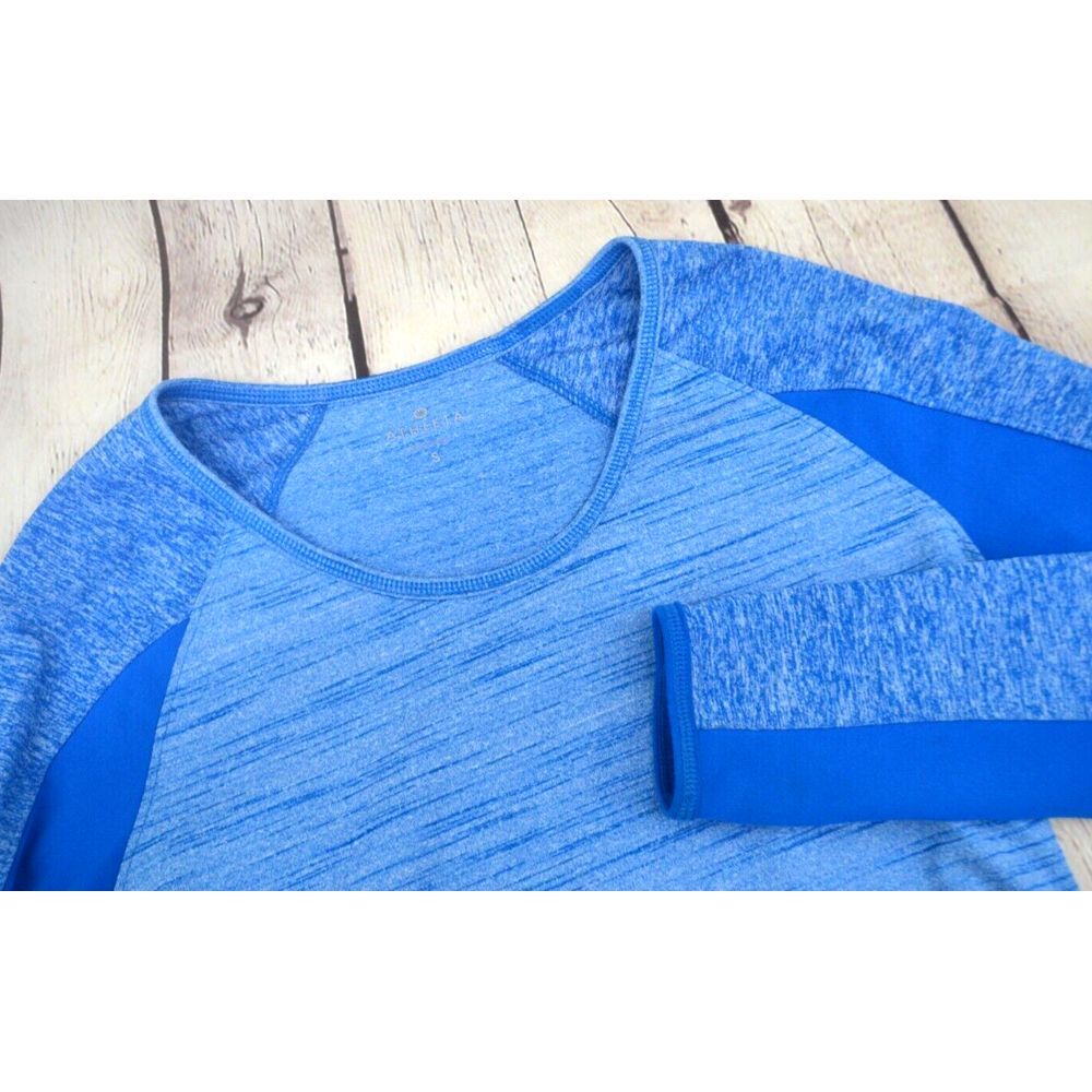 ATHLETA Women's‎ Running Wild Mix Crewneck Athletic Top SIZE SMALL Blue